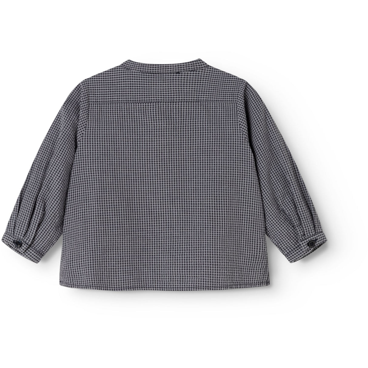 MarMar Cotton Seersucker Pigeon Blue Check Totoro Shirt