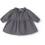 MarMar Cotton Seersucker Pigeon Blue Check Dawson Frill Dress