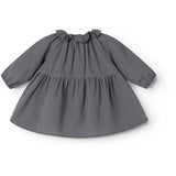 MarMar Cotton Seersucker Pigeon Blue Check Dawson Frill Dress
