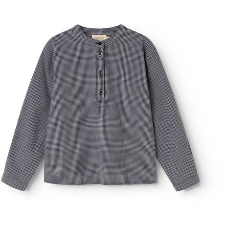 MarMar Cotton Seersucker Pigeon Blue Check Tokyo Shirt