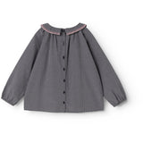 MarMar Cotton Seersucker Pigeon Blue Check Tully Blouse
