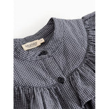 MarMar Cotton Seersucker Pigeon Blue Check Dalina Dress