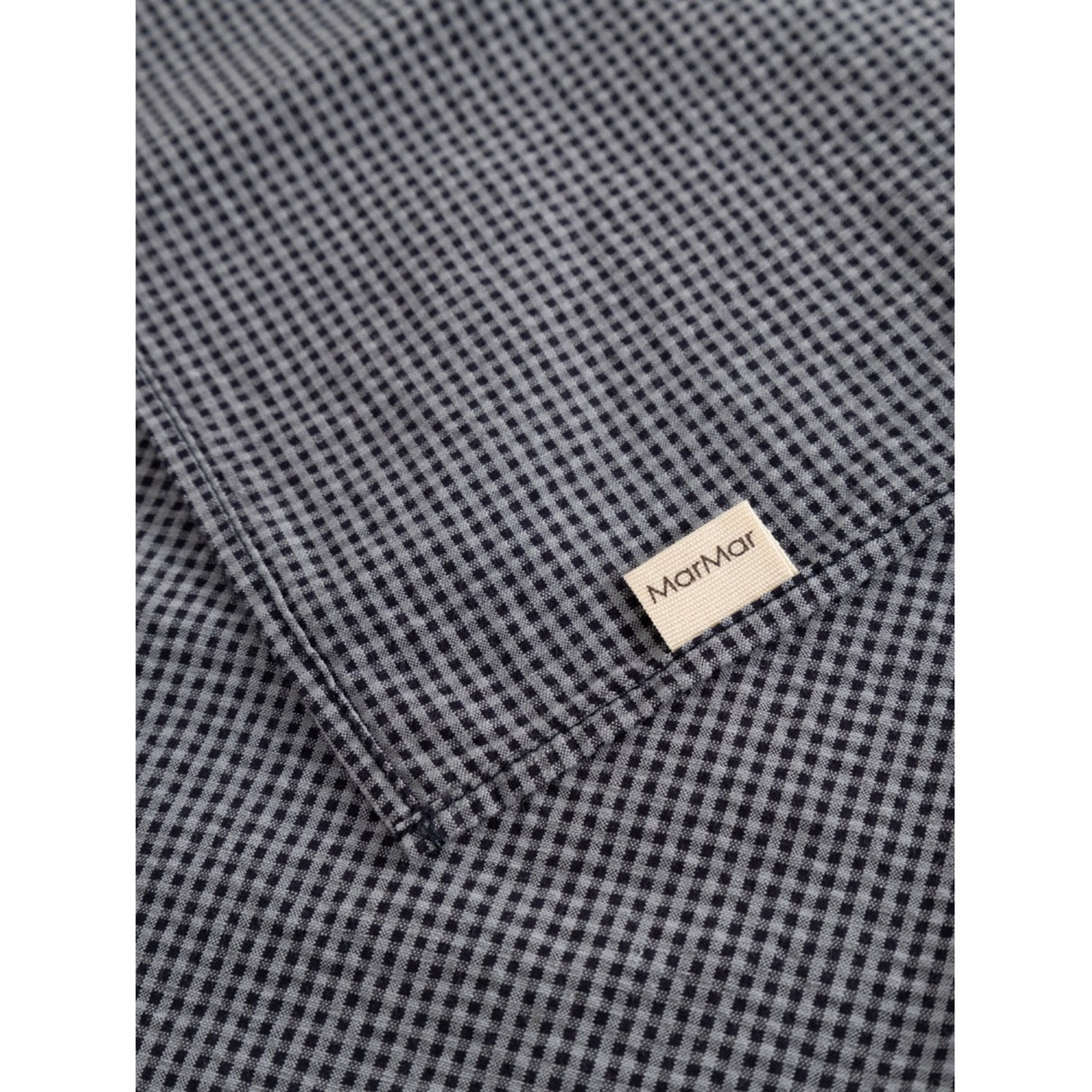 MarMar Cotton Seersucker Pigeon Blue Check Airo Scarf