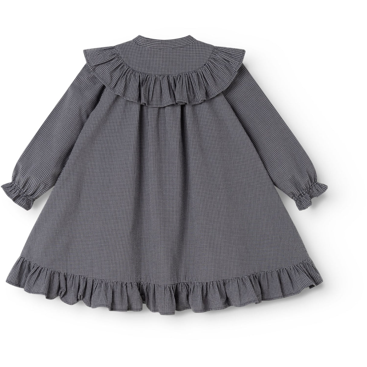 MarMar Cotton Seersucker Pigeon Blue Check Dalina Dress