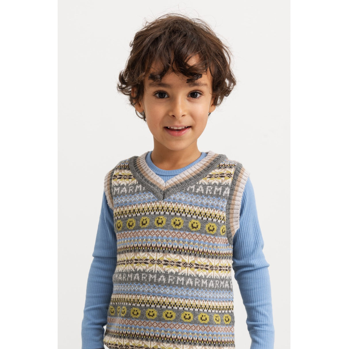 MarMar Light Cotton Wool Fair Isle Fair Isle Taj Knitted Vest