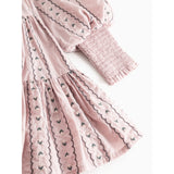 MarMar Light Embroidery Dusty Purple Bloom Dela Dress