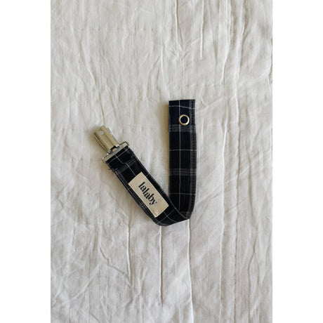 Lalaby Blue Check Pacifier Clip