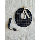 Lalaby Blue Check Pacifier Clip