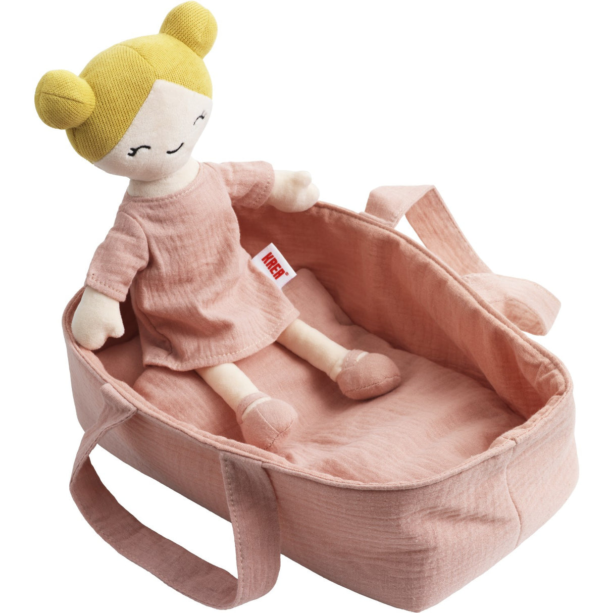 KREA® Dukke I Kurv Rosa