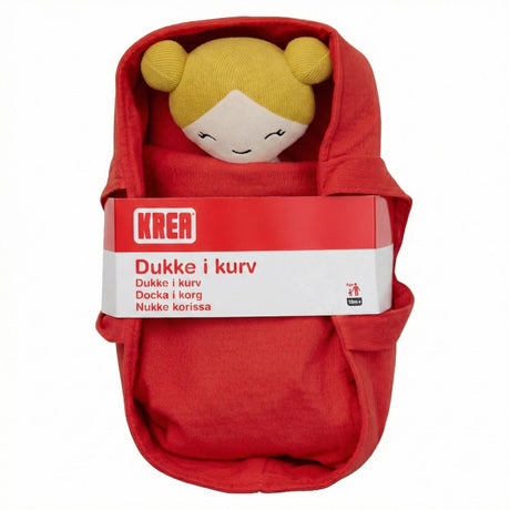 KREA® Dukke I Kurv Rød