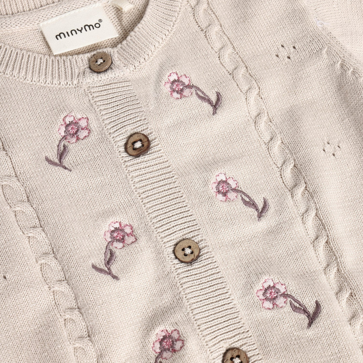 Minymo Pink Tint Cardigan Knit