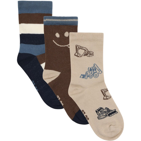 Minymo Feather Gray 3-Pack Socks