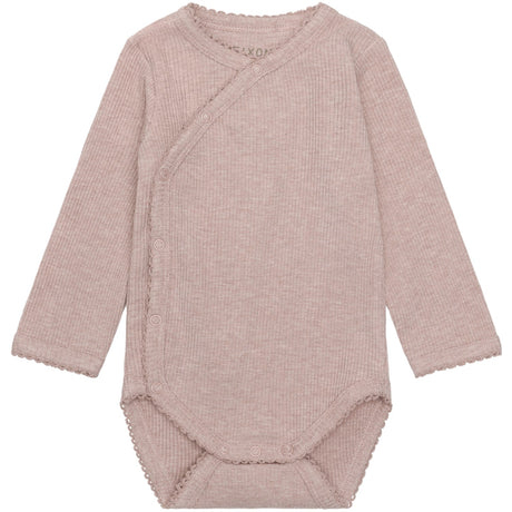 FIXONI Pale Mauve Melange Wrap Body Ls Melange Rib