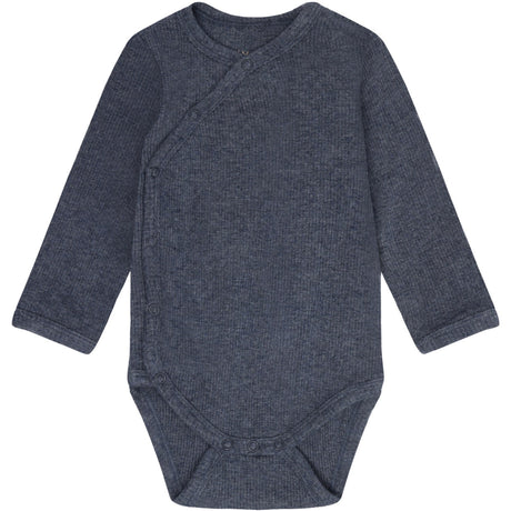 FIXONI Vintage Indigo Melange Wrap Body Ls Melange Rib