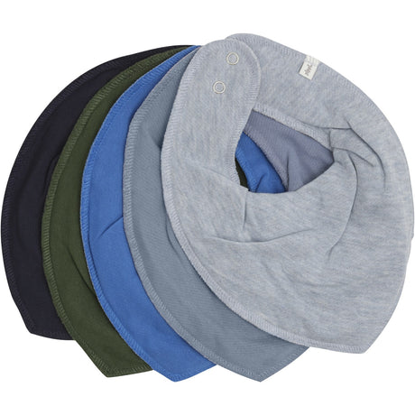 Pippi Blue Bandana Bib - Solid  (5-Pack)