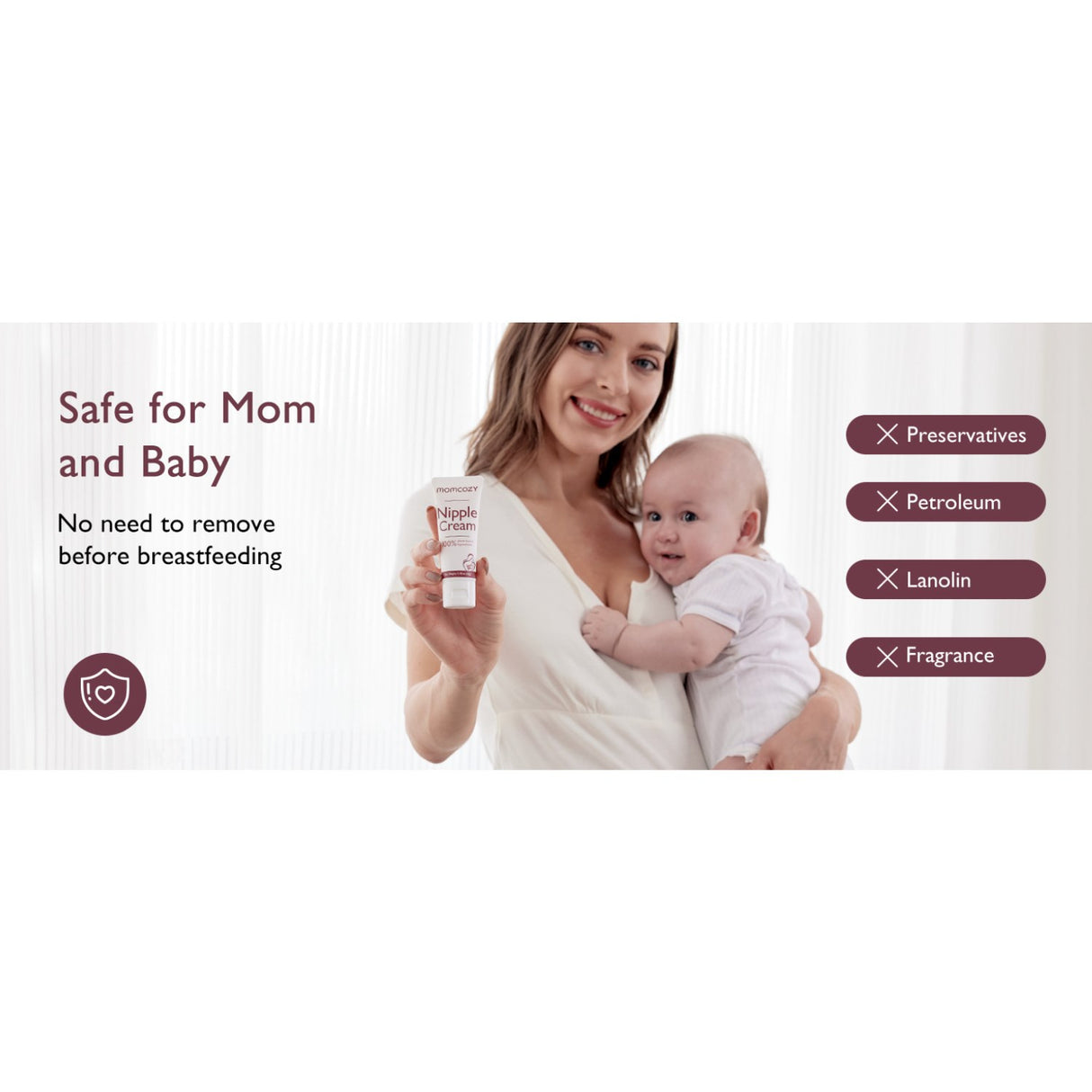 Momcozy 100% Natural Nipple Cream, Vegan Lanolin-free Nipple Butter