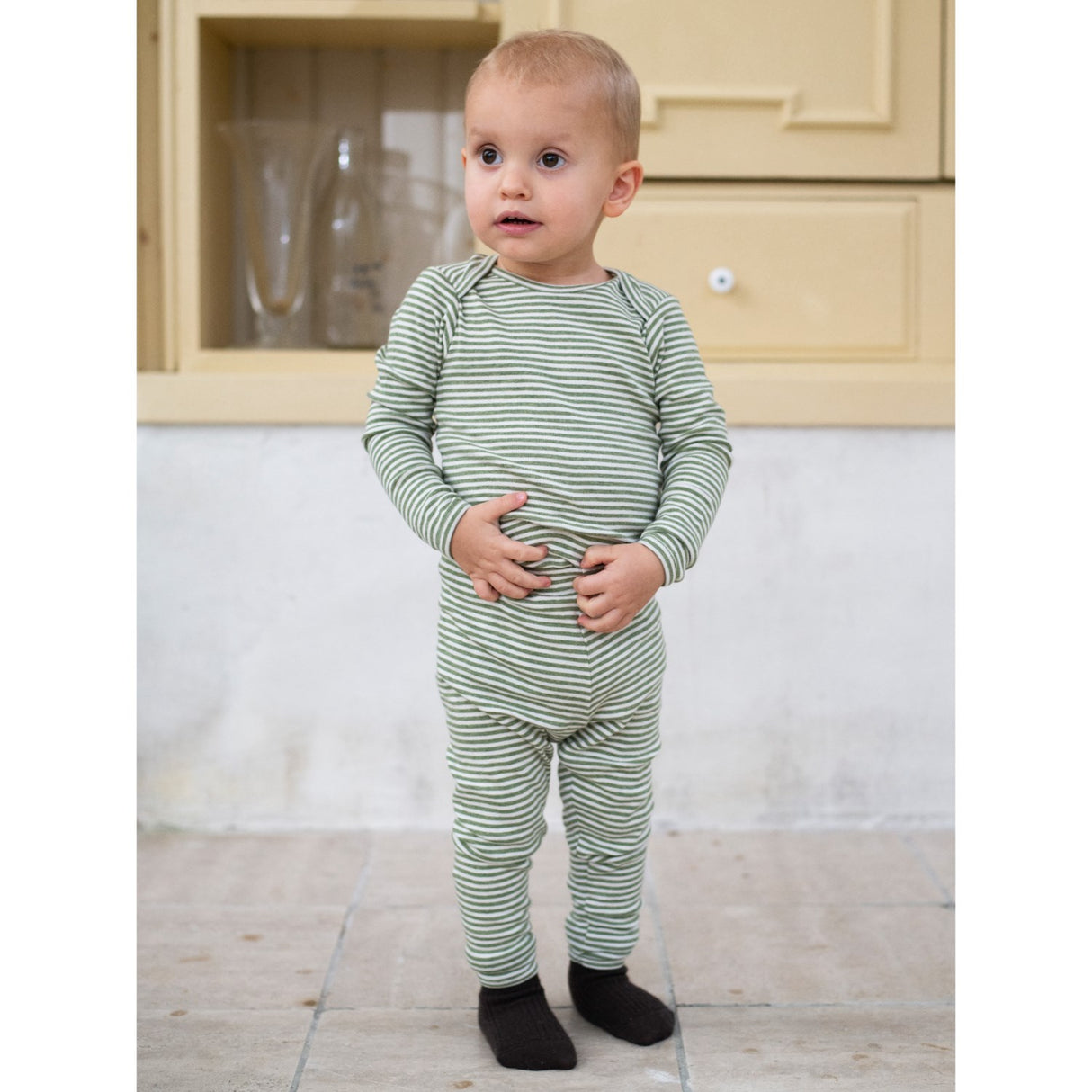 Serendipity Moss/Offwhite Baby Body Stripe