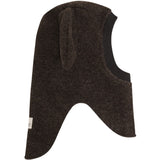 Huttelihut Dark Brown Melange Balaclava Ears Wool