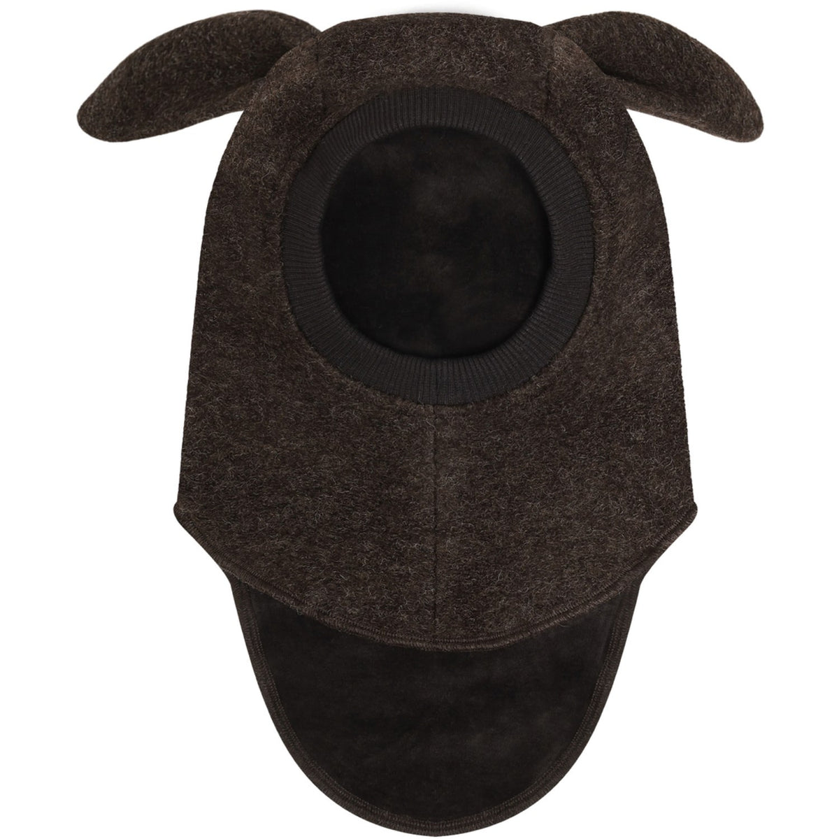 Huttelihut Dark Brown Melange Balaclava Ears Wool