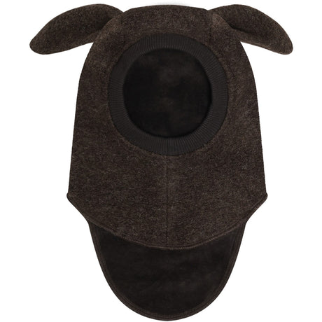 Huttelihut Dark Brown Melange Balaclava Ears Wool