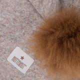 Huttelihut Camel Melange Balaclava Wool Alpaca Pompoms