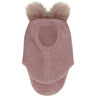 Huttelihut Deauville Mauve Balaclava Wool Alpaca Pompoms
