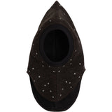 Huttelihut Dark Brown Melange Balaclava Emb. Wool