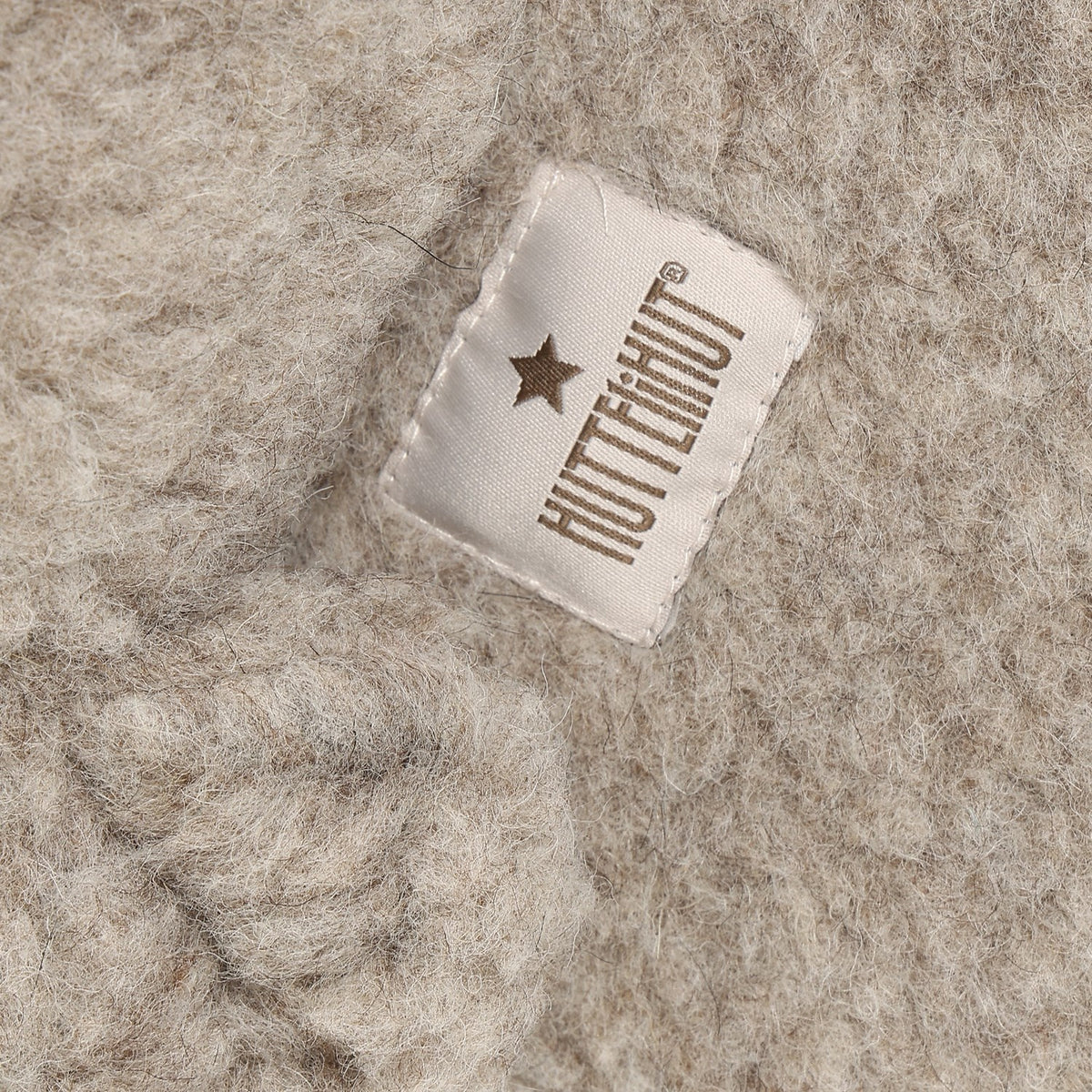 Huttelihut Camel Melange Balaclava Ears Wool Teddy