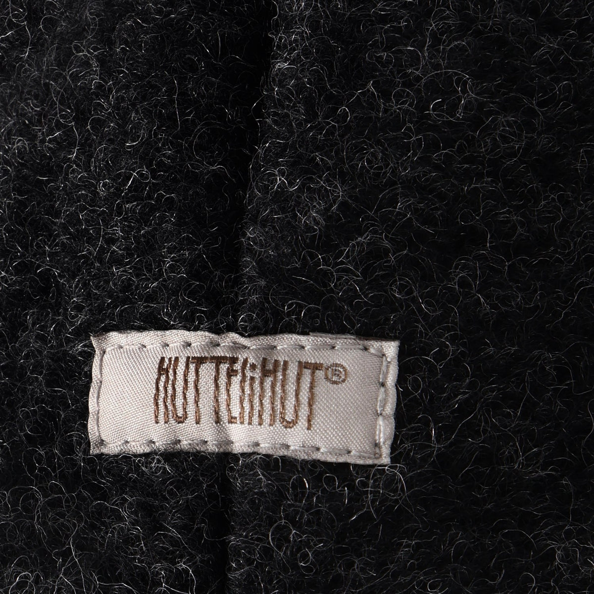 Huttelihut Dark Grey Melange Bonnet Wool Alpaca Pompom