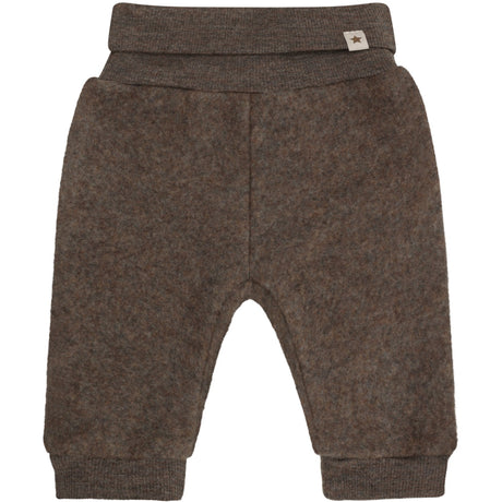 Huttelihut Brown Melange Pants Wool Fleece