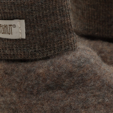Huttelihut Brown Melange Footies Wool Fleece