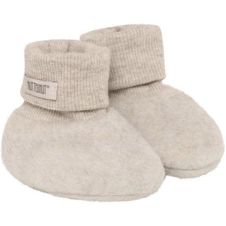 Huttelihut Camel Melange Footies Wool Fleece