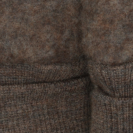 Huttelihut Brown Melange Mittens Wool Fleece