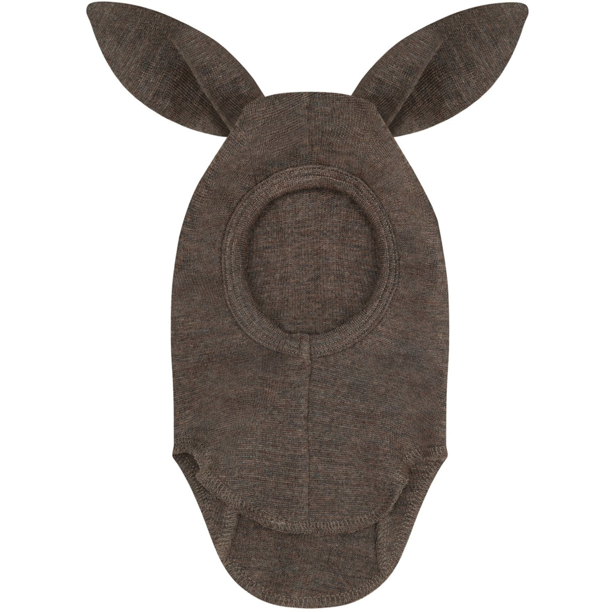 Huttelihut Brown Melange Balaclava Ears Wool Rib