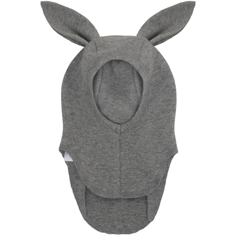 Huttelihut Medium Grey Melange Balaclava Ears Cotton Rib
