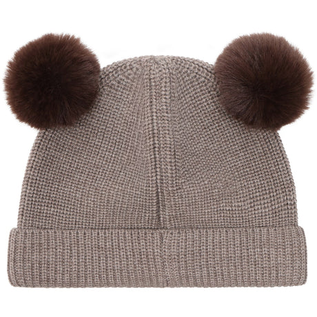 Huttelihut Cinder Melange Beanie Wool Knit Pompoms
