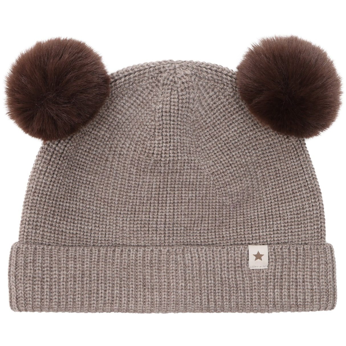 Huttelihut Cinder Melange Beanie Wool Knit Pompoms