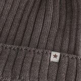 Huttelihut Brown Melange Hat Knit Alpaca Pompom