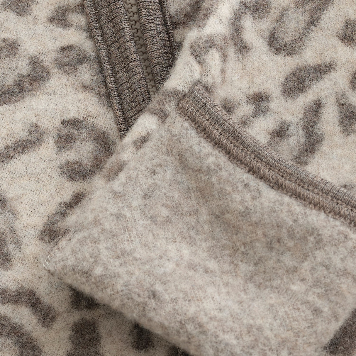 Huttelihut Camel Melange Pram Suit Ears Wool Fleece Jac