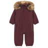 Color Kids Catawba Grape Baby Coverall W. Fake Fur
