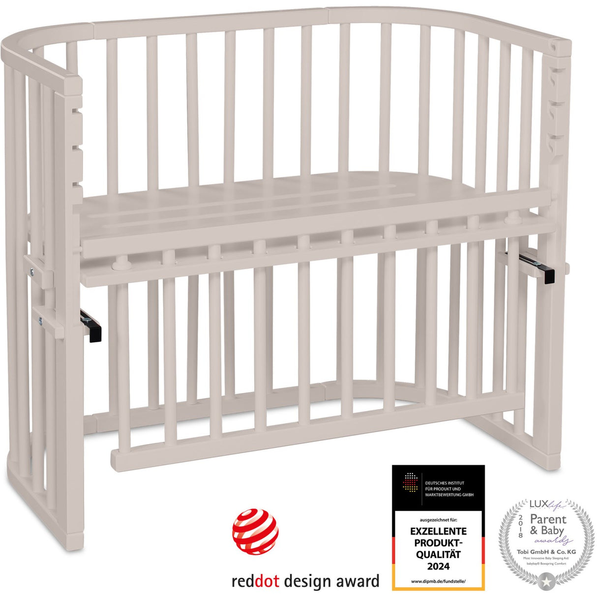 babybay® Beige Varnished Maxi Comfort Plus Co-sleeper