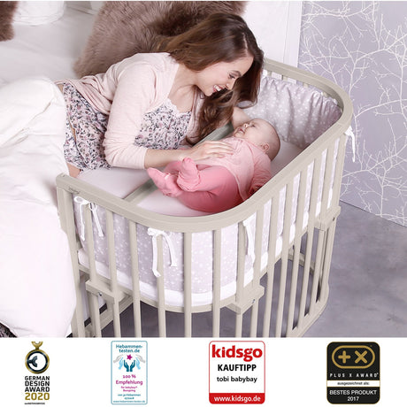babybay® Beige Varnished Maxi Comfort Plus Co-sleeper