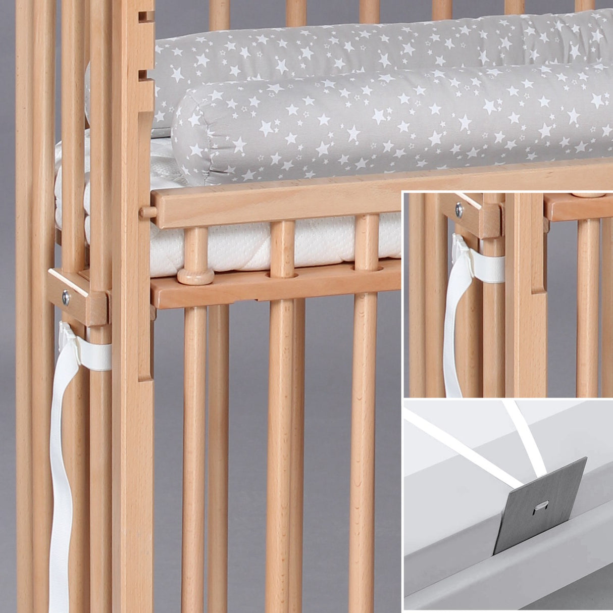 babybay® Natural Varnished Boxspring Comfort Plus Co-sleeper
