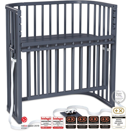 babybay® Grey Varnished Boxspring Comfort Plus Co-sleeper