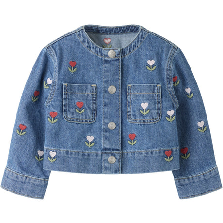 Name It Medium Blue Denim Embroided Nmfmalo Dnm Emb Jacket 5526-Bp