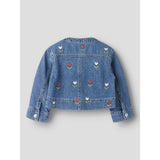 Name It Medium Blue Denim Embroided Nmfmalo Dnm Emb Jacket 5526-Bp
