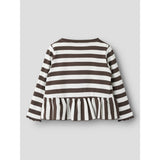 Name It Chocolate Brown Cloud Dancer Nmfnilje Ls Peplum Top