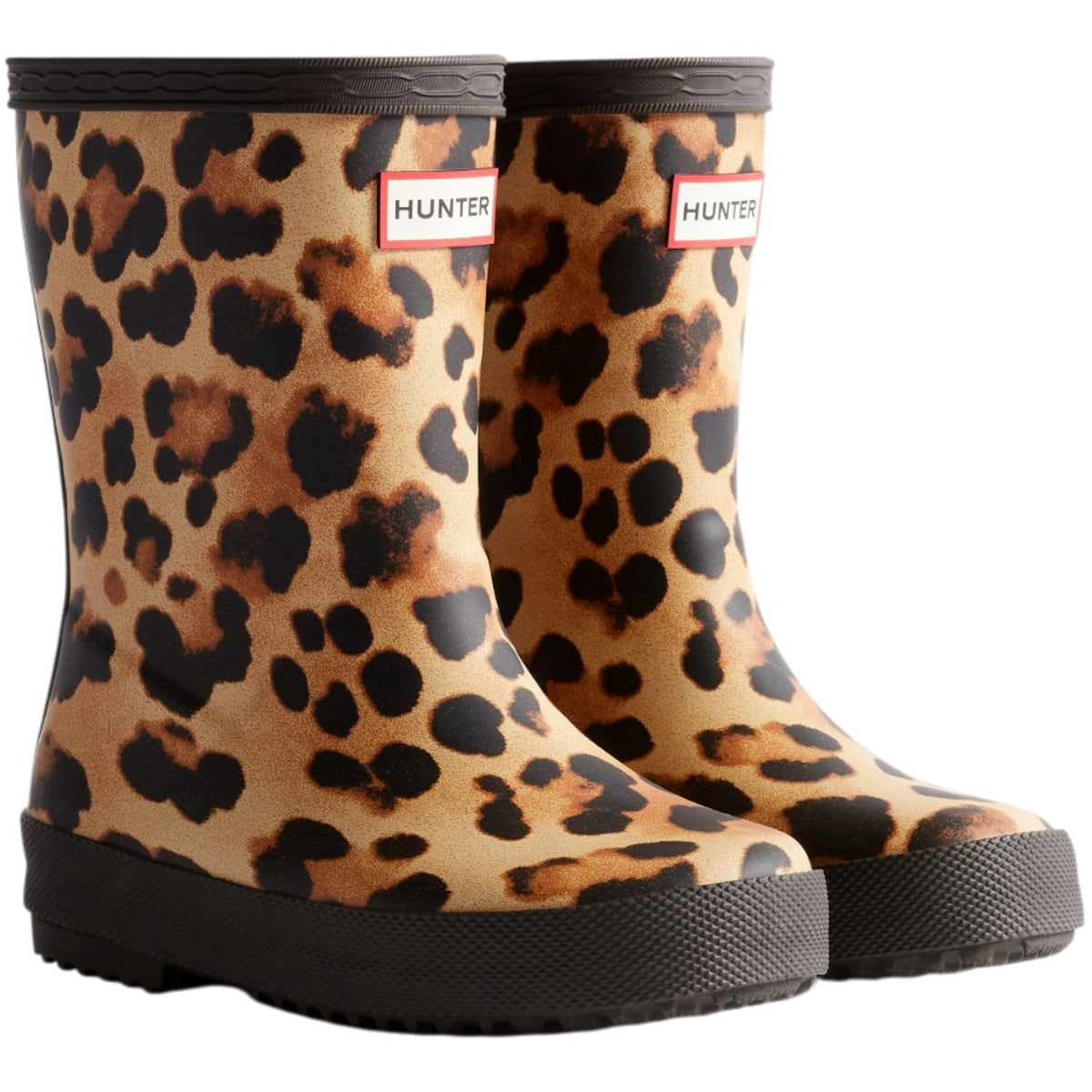Hunter Leopard Print/Chocolate Brown Kids First Leopard Print Boot