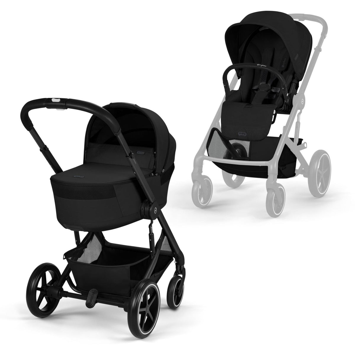 Cybex Moon Black Balios S Lux Blk Including Foldable Cot