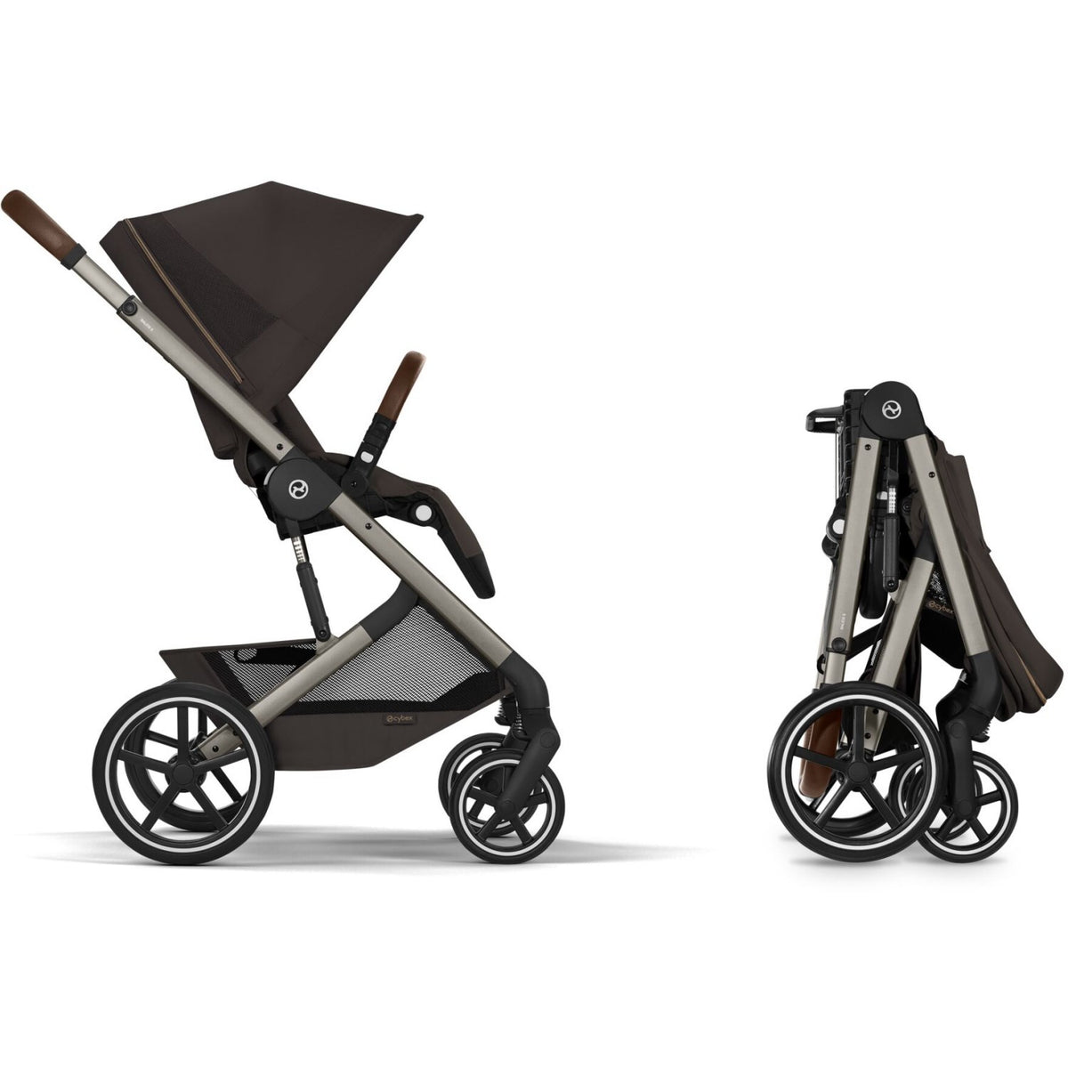 Cybex Chocolate Brown Balios S Lux Tpe Including Foldable Cot